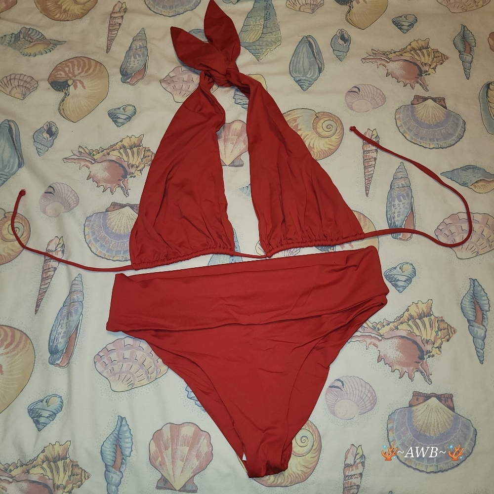 Brazil - Red Halter Bikini Set